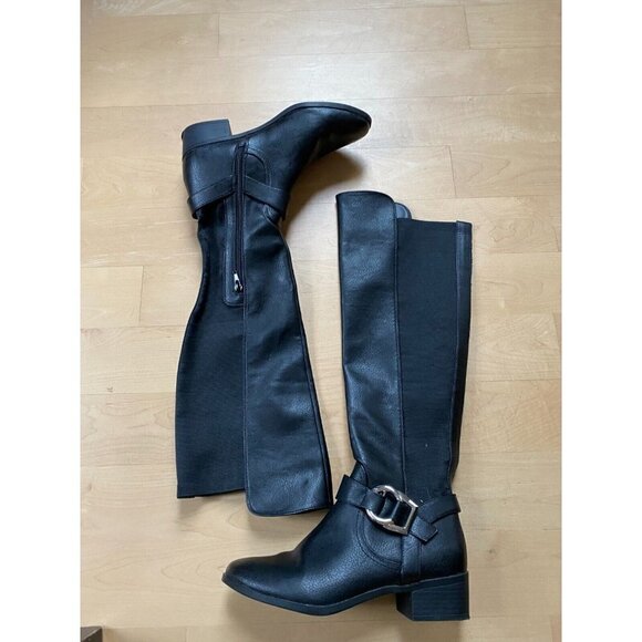 Call it Spring Women's black over the knee buckle boot sz 7 - Picture 3 of 9